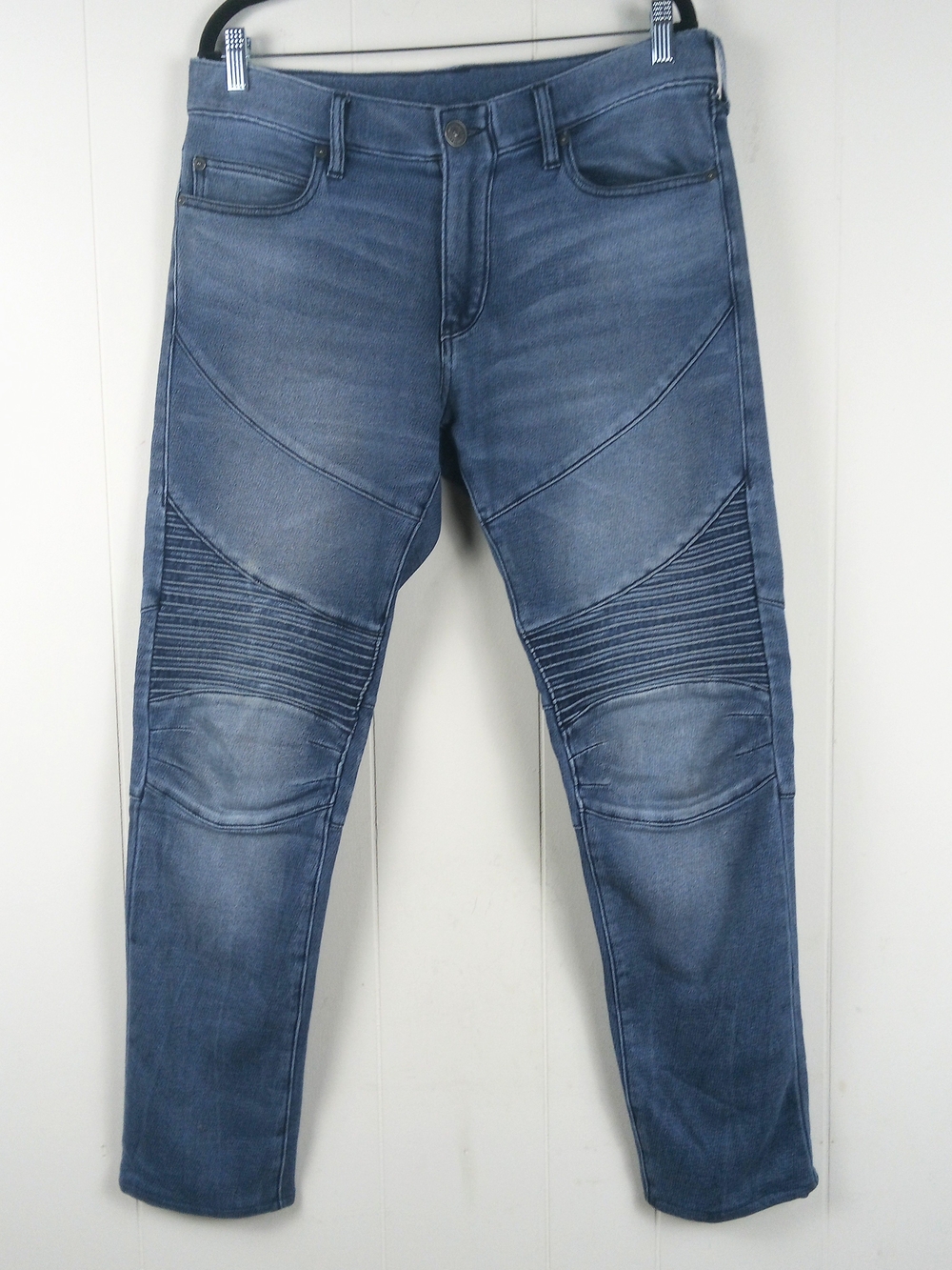 True Religion Rocco Relaxed Skinny Jeans Mens 32x30 Blue Stretch Moto Grunge